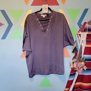 MICHAEL Michael Kors Women's Toggle Chain Gray Tunicin Top Size XS
